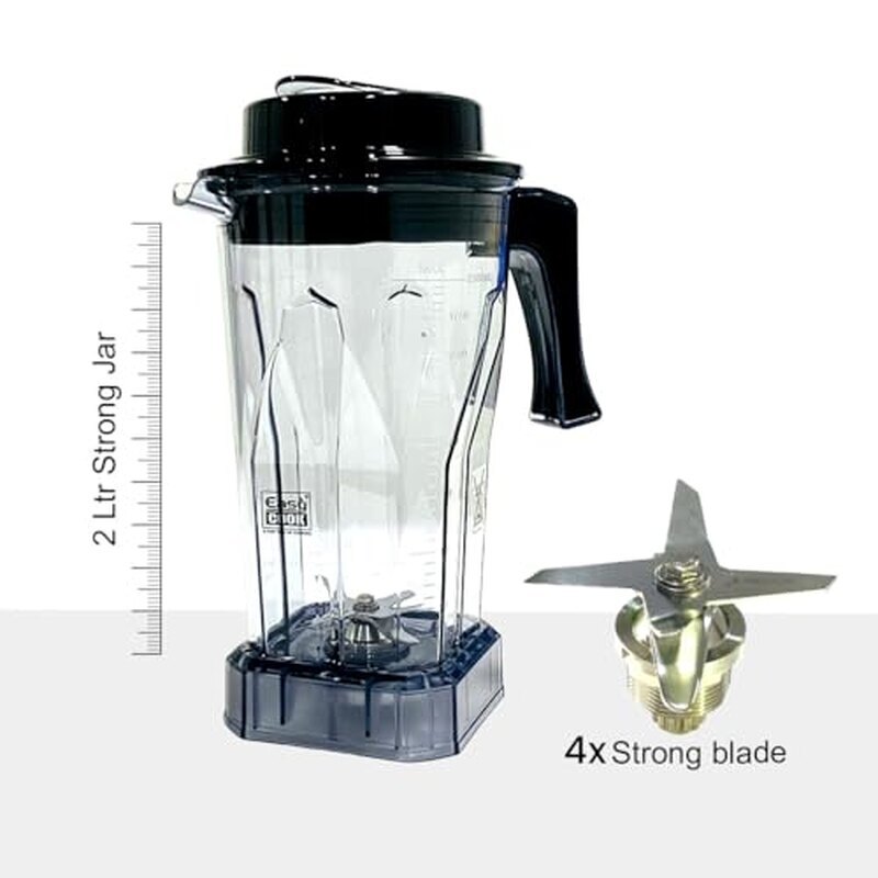 EASY COOK MH15 Hardfighter 1500 Watt Mixer Juicer Grinder | Heavy Duty Commercial Blender | Hi-Speed Blender for Cafe and Restaurants | 4x Performance | Green Red Black