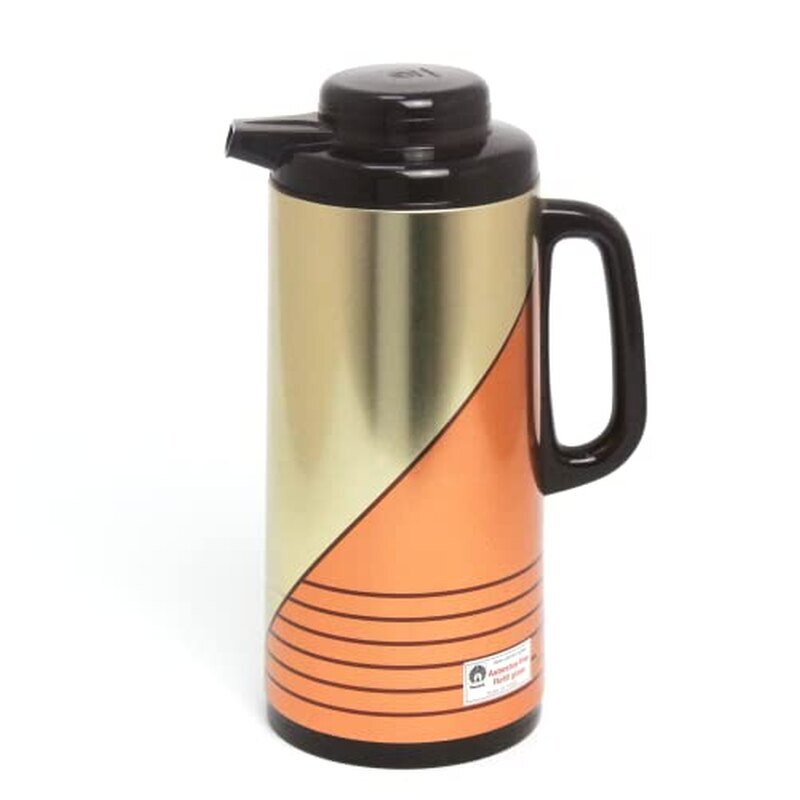 Peacock أبو طاووس Japan CIT 138 Vacuum Flask Brown & Sunset Red | 100% Made in Japan | ECAS UAE & PACP Oman Certified | Asbestos-Free Japanese Thermos