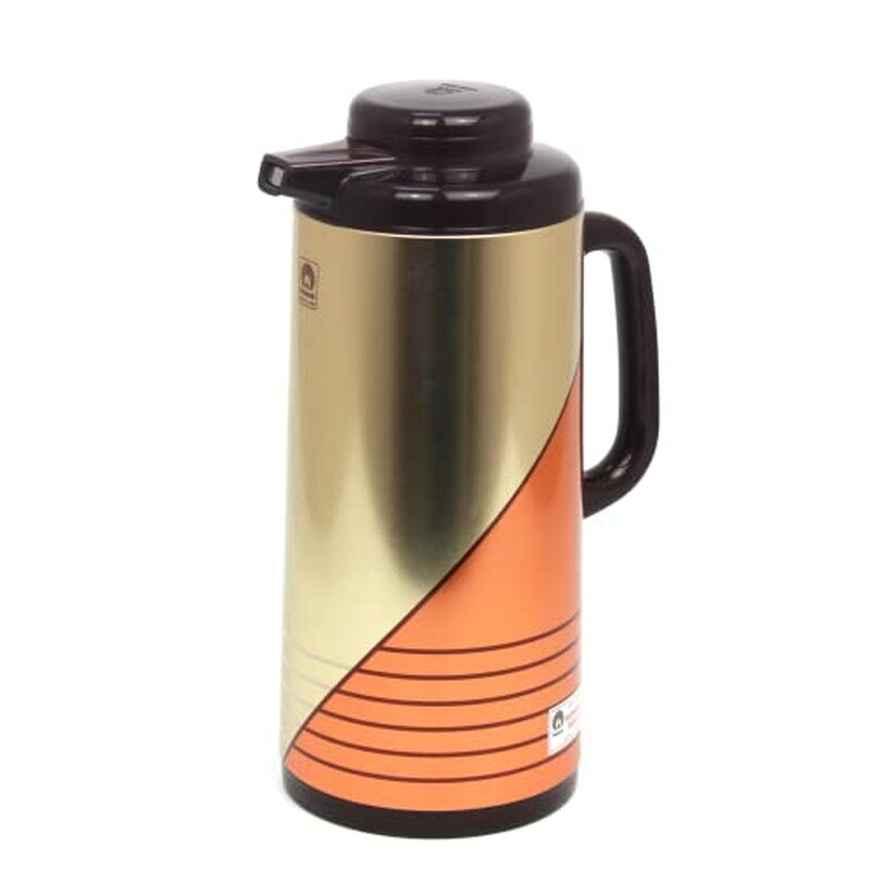 Peacock أبو طاووس Japan CIT 138 Vacuum Flask Brown & Sunset Red | 100% Made in Japan | ECAS UAE & PACP Oman Certified | Asbestos-Free Japanese Thermos
