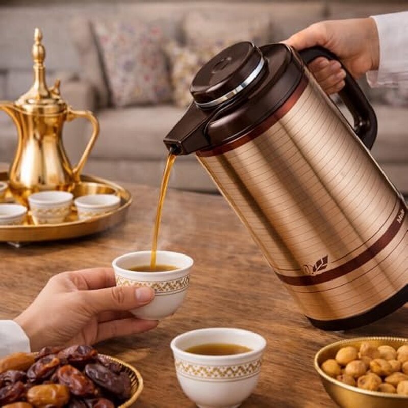 Peacock أبو طاووس Original Japan Model SSSM 501 Thermal Dallah Vacuum Flask | Stainless Steel Japanese Thermos for Tea, Coffee & Hot Water