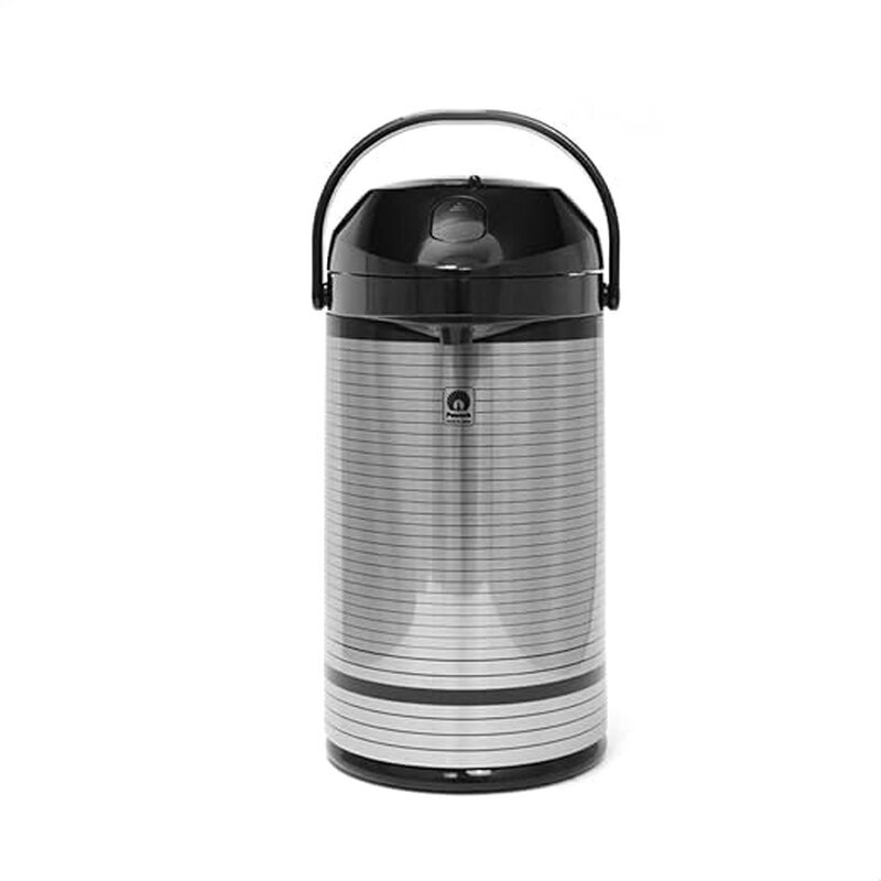 Peacock أبو طاووس Original Big Airpot Pump Flask SSSM 501 | Stainless Steel Vacuum Air Pump Thermos for Tea, Coffee & Hot Water | Majlis, Home & Office