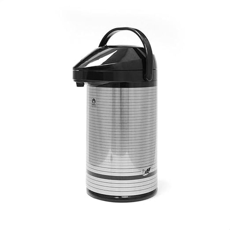 Peacock أبو طاووس Original Big Airpot Pump Flask SSSM 501 | Stainless Steel Vacuum Air Pump Thermos for Tea, Coffee & Hot Water | Majlis, Home & Office