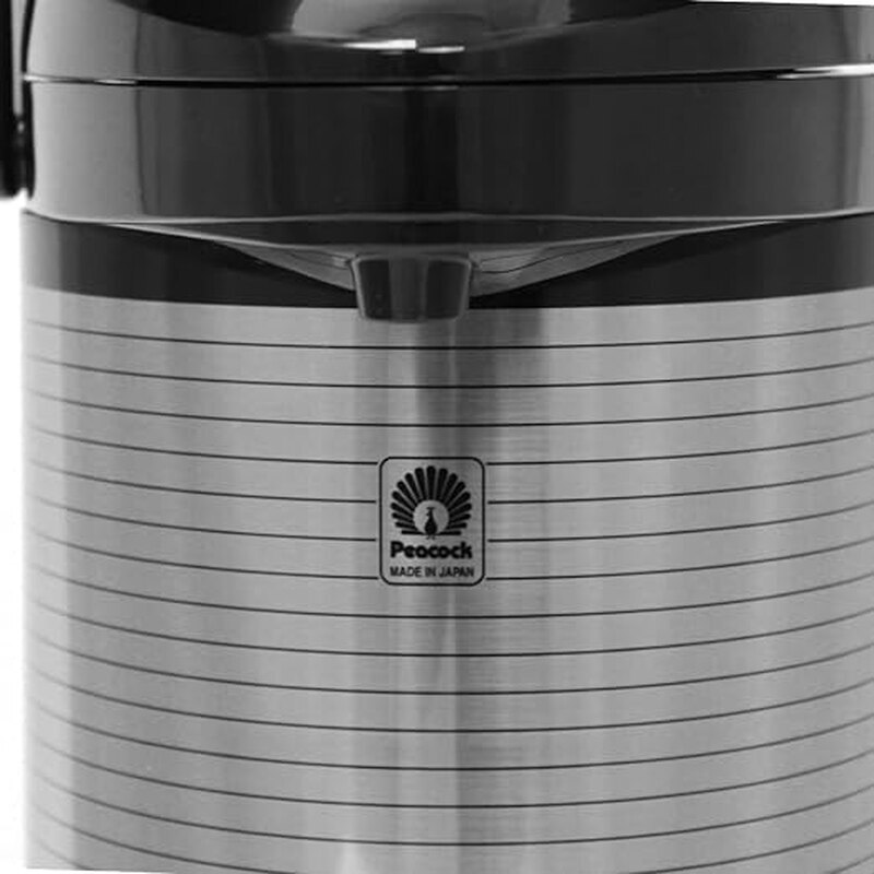 Peacock أبو طاووس Original Big Airpot Pump Flask SSSM 501 | Stainless Steel Vacuum Air Pump Thermos for Tea, Coffee & Hot Water | Majlis, Home & Office
